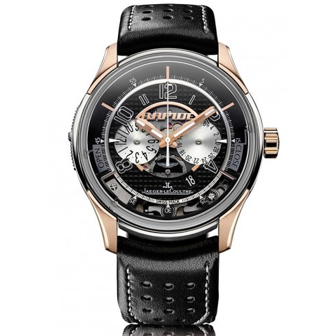 Jaeger LeCoultre AMVOX Black Dial 18kt Rose Gold Black Leather Men's Watch Q192H47A watches