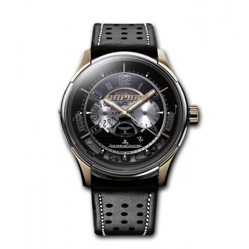 Jaeger LeCoultre AMVOX2 Rapide Transponder Black Dial 18kt Rose Gold Leather Men's Watch Q192H470 watches
