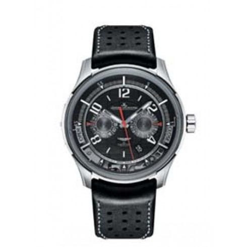 Jaeger LeCoultre AMVOX2 Transponder Black Dial Black Leather Men's Watch Q192T480 watches