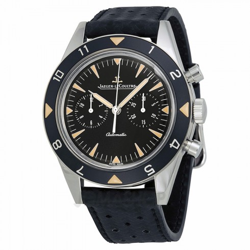 Jaeger LeCoultre Deep Sea Master Compressor Black Dial Black Leather Men's Watch Q207857J watches