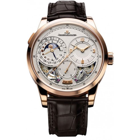 Jaeger LeCoultre Duometre A Quantieme Lunaire Beige Dial 18kt Rose Gold Leather Men's Watch Q6042420 watches