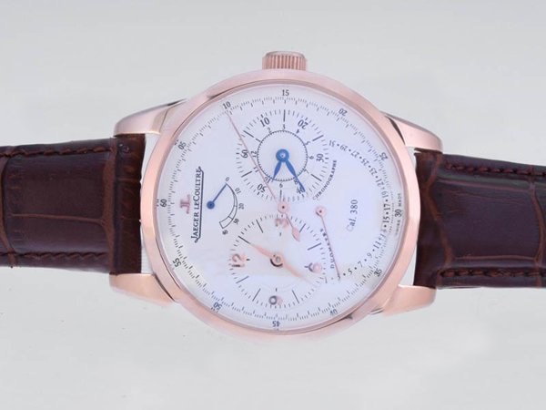 Jaeger-Lecoultre Duometre Chronographe New07 1 Duochrono Round White Dial Manual Winding Watch watches