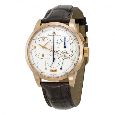 Jaeger LeCoultre Duometre Silver Dial Leather Men's Watch Q6012420 watches