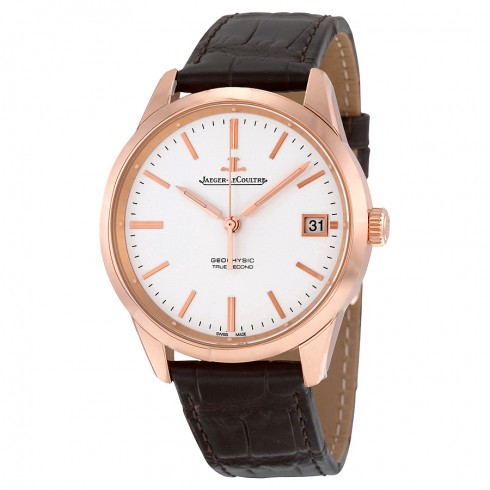 Jaeger LeCoultre Geophysic Date Automatic Silver Dial Brown Leather Men's Watch Q8012520 watches