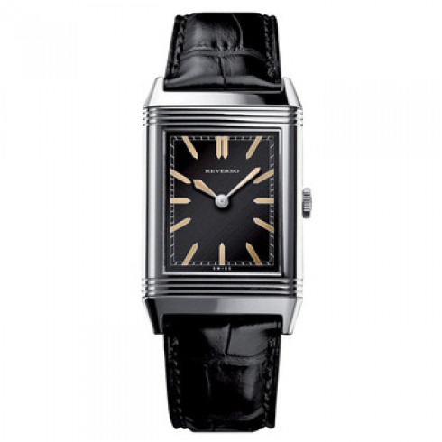 Jaeger LeCoultre Grande Reverso Black Dial Black Leather Men's Watch Q2788571 watches