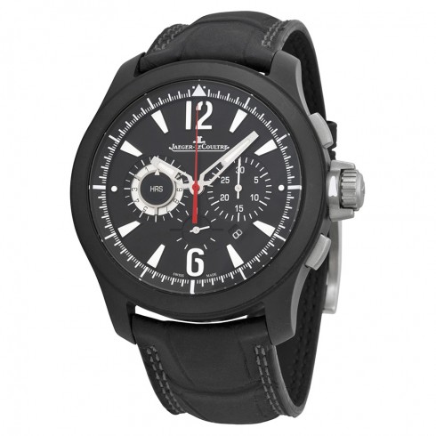 Jaeger Lecoultre Master Compresser Black Dial Alligator Men's Watch Q204C470 watches