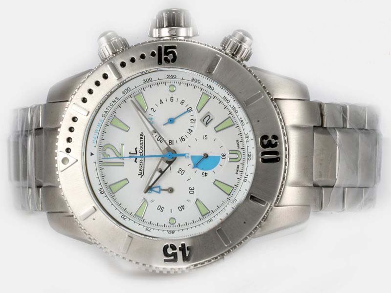 Jaeger-Lecoultre Master Compressor Diving Chronograph Lady 1888120 White Dial 46mm Quartz Watch watches