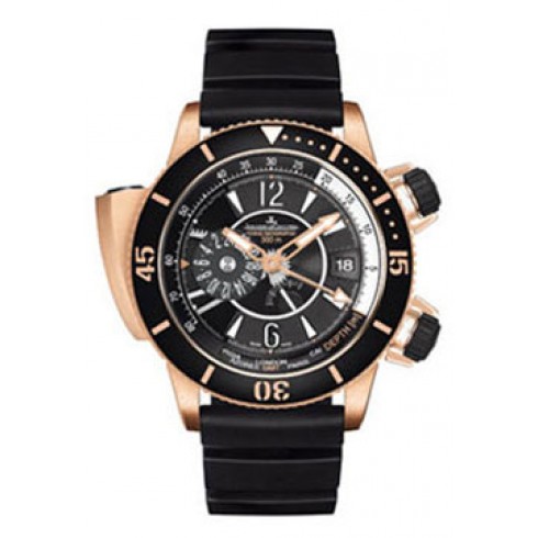 Jaeger Lecoultre Master Compressor Diving Pro Black Dial 18kt Rose Gold Black Rubber Men's Watch Q1852670 watches