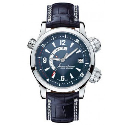 Jaeger LeCoultre Master Compressor Memovox Blue Dial Platinum Blue Leather Men's Watch Q1706480 watches