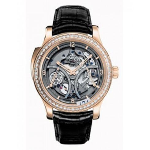 Jaeger LeCoultre Master Control Minute Repeater Skeleton Dial 18kt Pink Gold Black Leather Men's Watch Q1642425 watches
