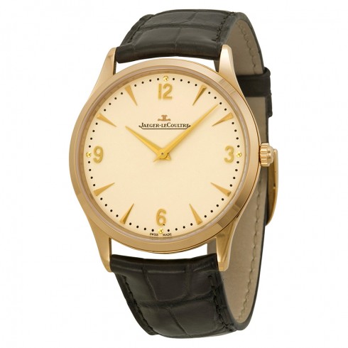 Jaeger LeCoultre Master Control Ultra Thin Champagne Dial 18kt Rose Gold Brown Leather Men's Watch Q1342520 watches