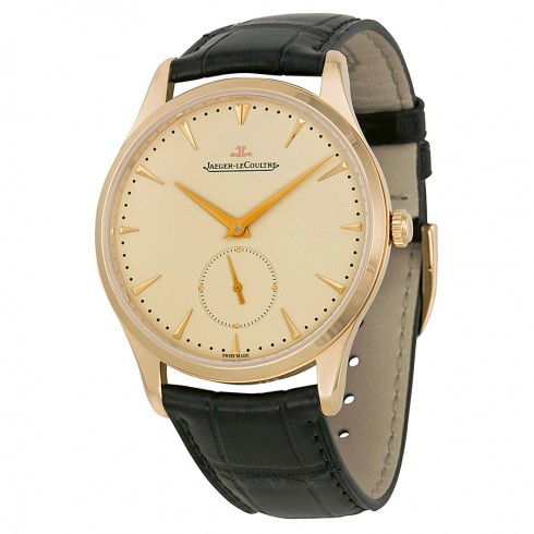 Jaeger LeCoultre Master Grand Ultra Thin Off White Dial 18kt Rose Gold Dark Brown Leather Men's Watch Q1352520 watches