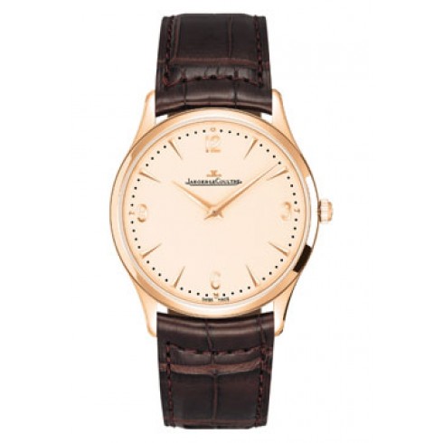 Jaeger LeCoultre Master Ultra Thin Off White Dial 18kt Rose Gold Brown Leather Men's Watch Q1342420 watches