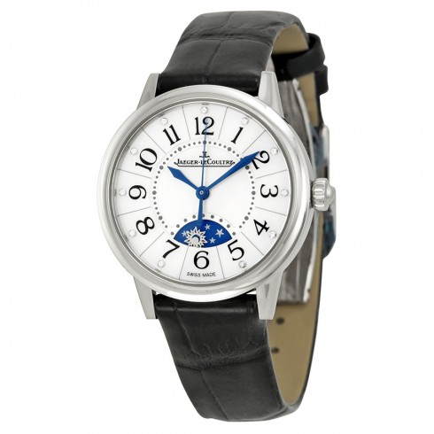 Jaeger LeCoultre Rendezvous Silver Dial Black Leather Ladies Watch Q3468490 watches