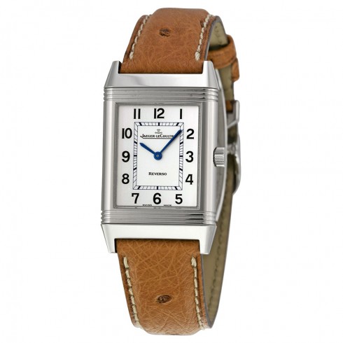 Jaeger LeCoultre Reverso Classic Silver Dial Brown Ostrich Leather Unisex Watch Q2508411 watches