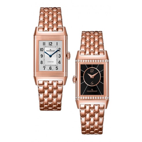 Jaeger LeCoultre Reverso Classic Small Duetto 18K Rose Gold Diamond Ladies Watch Q2662130 watches