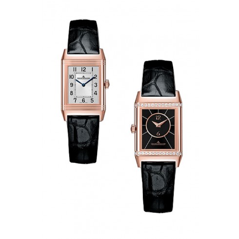 Jaeger LeCoultre Reverso Classic Small Duetto 18K Rose Gold Diamond Ladies Watch Q2662430 watches
