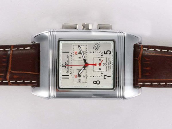 Jaeger-Lecoultre Reverso Squadra Chronograph GMT 7018620 Brown Crocodile Leather Strap Mens Watch watches