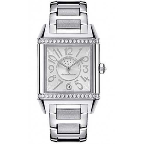 Jaeger LeCoultre Reverso Squadra Duetto Silver Dial Stainless Steel Diamond Ladies Watch Q7058120 watches