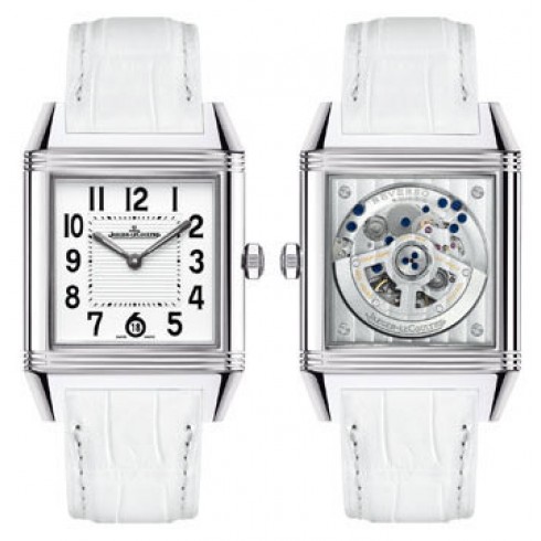 Jaeger LeCoultre Reverso Squadra White Dial Stainless Steel White Leather Ladies Watch Q7048420 watches