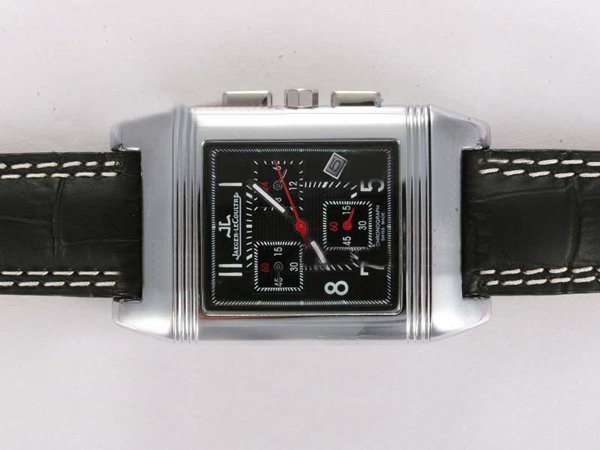 Jaeger-Lecoultre Reverso Squadra World Chronograph 702T670 Rectangle Quartz Black Dial Watch watches