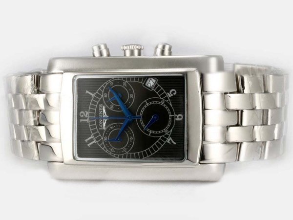 Longines Admiral Chrongraph GMT L26934511 Black Dial Quartz Stainless Steel Bezel Watch watches