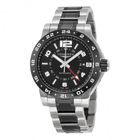 Longines Admiral GMT Black Dial Steel and Ceramic Men's Watch L3.669.4.56.7 watches