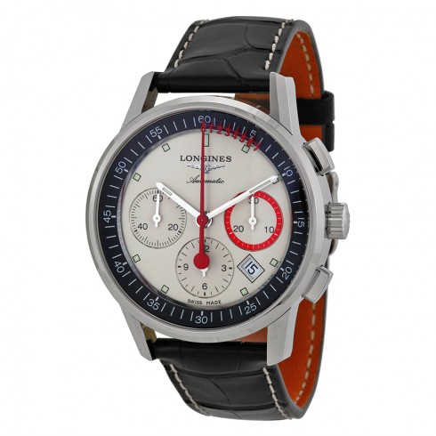 Longines Column Wheel Record Chronograph Beige Dial Leather Men's Watch L47544724 watches