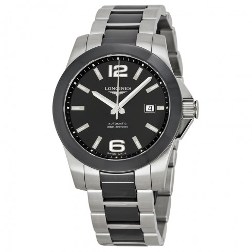 Longines Conquest Automatic Black Dial Steel and Black Ceramic Men's Watch L36574567 watches