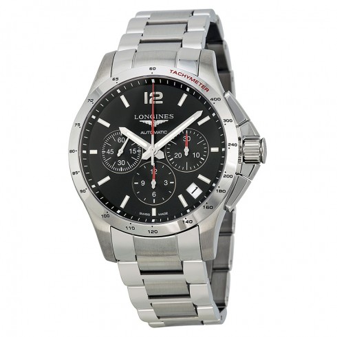 Longines Conquest Automatic Chronograph Black Dial Stainless Steel Men's Watch L36974566 watches