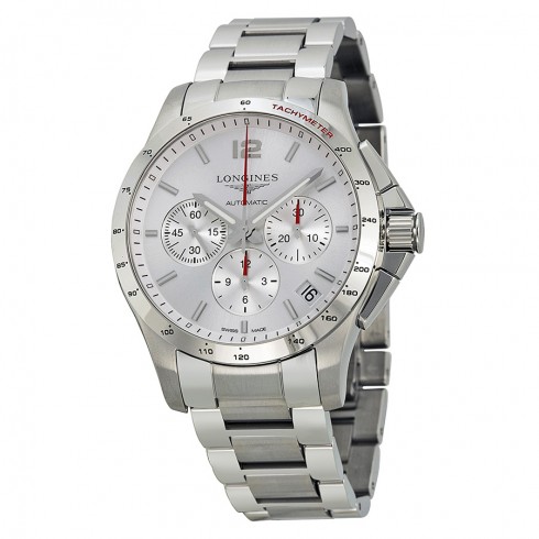 Replica Longines Conquest Automatic Chronograph Silver Dial Stainless Steel Men's Watch L36974766 Watch