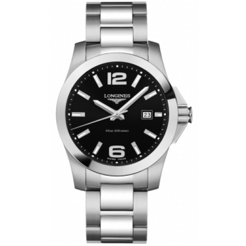 Longines Conquest Black Dial Stainless Steel Bracelet Men's Watch L3.659.4.56.6 watches
