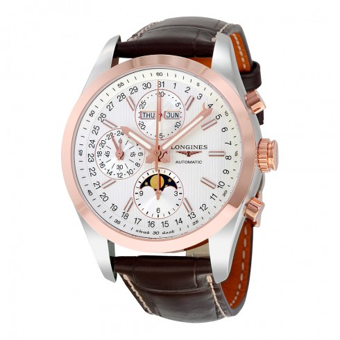 Longines Conquest Chronograph Automatic White Dial Brown Leather Men's Watch L27985723 watches