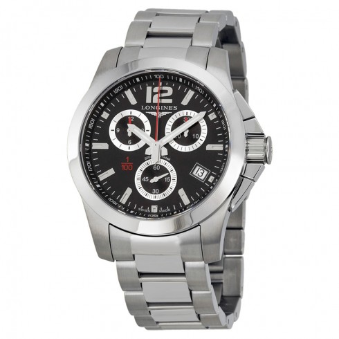 Longines Conquest Chronograph Black Dial Stainless Steel Men's Watch L37004566 watches