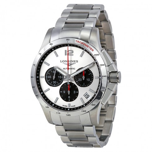 Longines Conquest Chronograph Silver Dial Stainless Steel Men's L36974066 watches