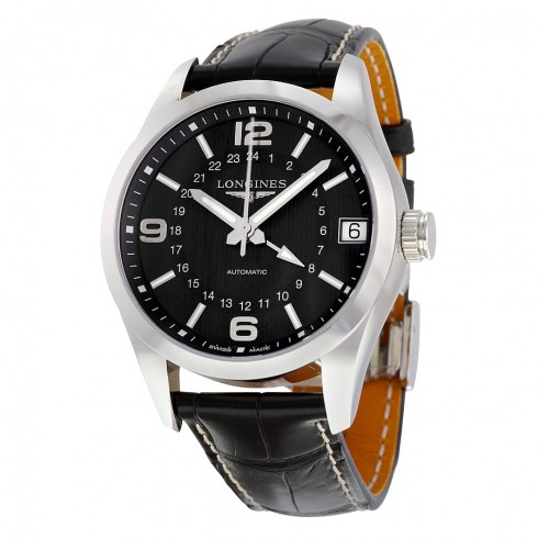 Longines Conquest Classic Automatic Black Dial Black Alligator Men's Watch L27994563 watches
