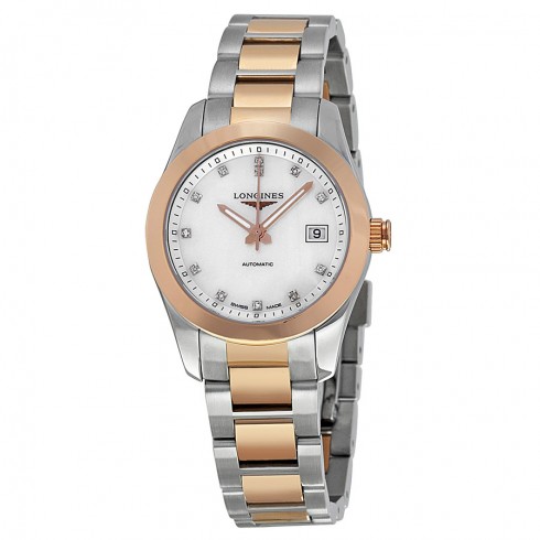 Longines Conquest Classic Mother of Pearl Dial Stainless Steel and 18kt Rose Gold Ladies Watch L2.285.5.87.7 watches