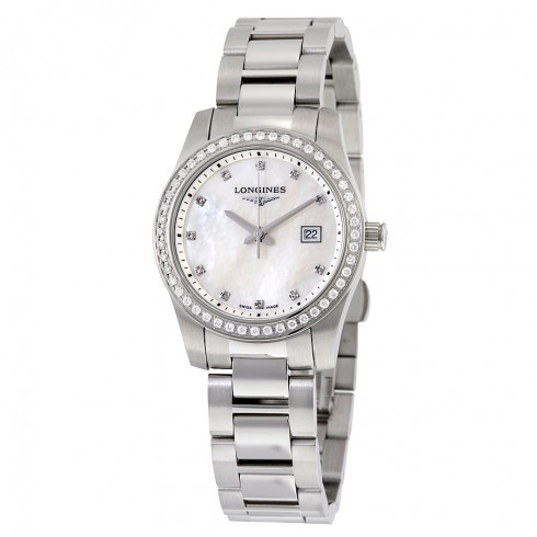 Longines Conquest Mother of Pearl Diamond Ladies Watch L33000876 watches