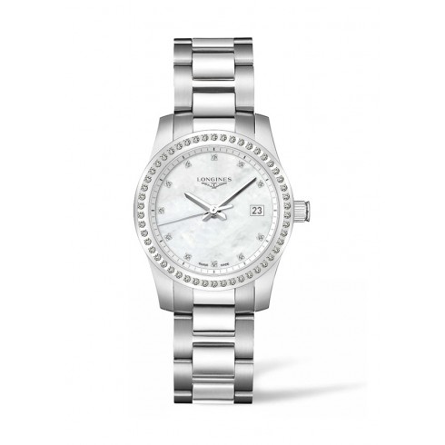 Longines Conquest Mother of Pearl Diamond Stainless Steel Ladies Watch L34000876 watches