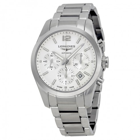 Longines Conquest Silver Dial Chronograph Stainless Steel Men's Watch L27864766 watches