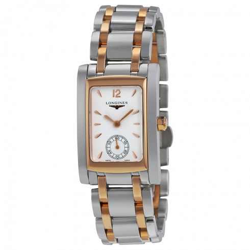 Longines Dolce Vita White Dial Stainless Steel and 18kt Rose Gold Ladies Watch L55025187 watches