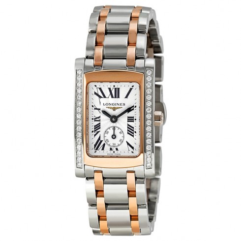 Longines DolceVita Diamond Stainless Steel and Rose Gold Ladies Watch L51555797 watches