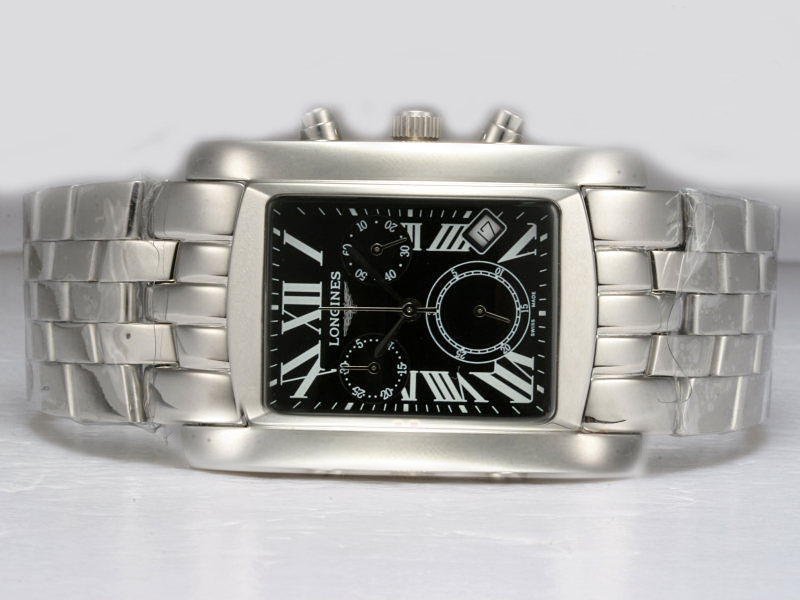 Longines DolceVita L5.686.4.79.6 Silver Stainless Steel Strap Rectangle Watch watches