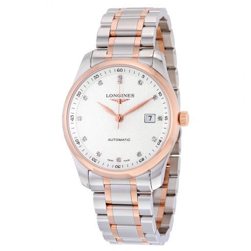 Longines Elegant Silver Diamond Dial Steel and Pink Gold Men's Watch L27935777 watches