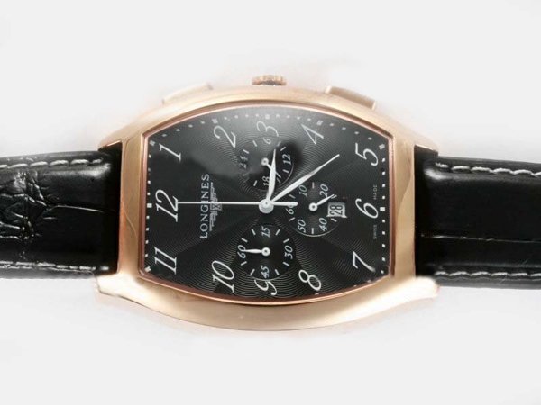 Longines Evidenza L2.155.4.53.5 Oval Black Dial Quartz Watch watches