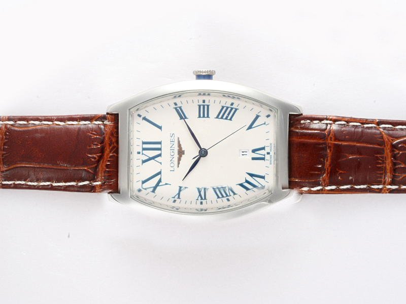 Longines Evidenza L2.629.4.78.3 Brown Cow Leather Strap Rectangle Midsize Watch watches