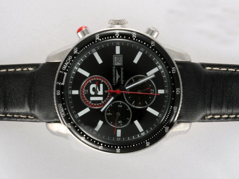 Longines Grande Vitesse L3.637.4.70.6 Black Dial Round Quartz Watch watches