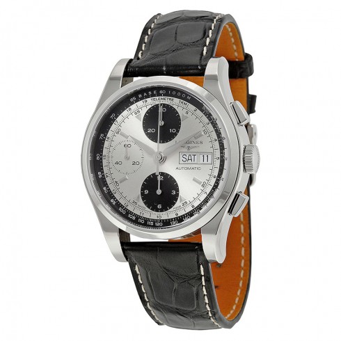 Longines Heritage Automatic Chronograph Silver Dial Black Leather Men's Watch L27474924 watches