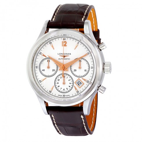 Longines Heritage Chronograph Silver Dial Stainless Steel Men's Watch L2.750.4.76.2 watches