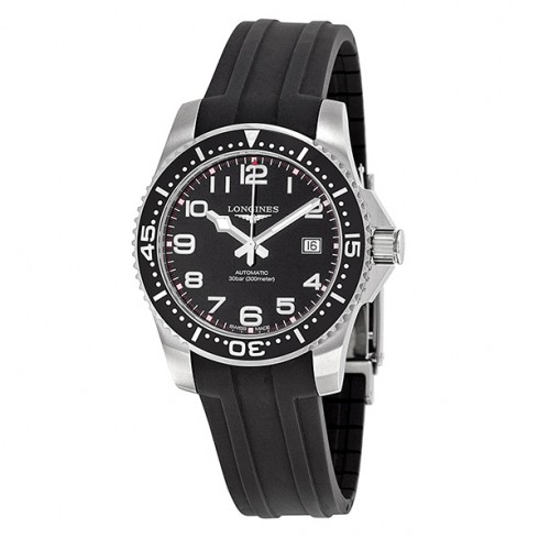 Longines Hydroconquest Black Dial Black Rubber Men's Watch L36954532 watches